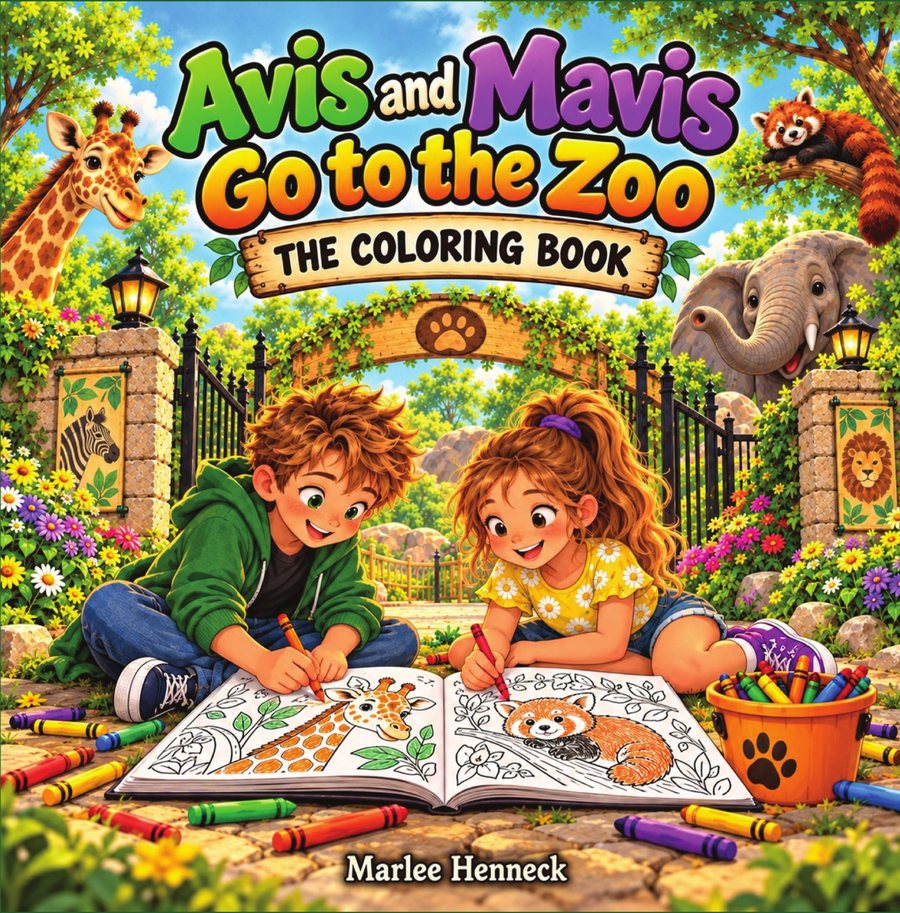 Cover of Avis and Mavis Go to the Zoo: The Coloring Book